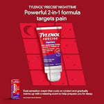 Topical analgesic nighttime cream with built-in massaging rollerball applicator for targeted use