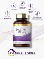 Vegetarian selenium 200 micrograms capsules for thyroid support