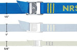 NRS heavy duty straps securing kayak to vehicle roof rack