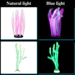 Close up view of the flexible fish safe mushroom and lotus leaf aquarium ornaments from Frienda