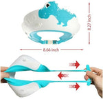 Side view of child shampoo shield displaying unique channel design