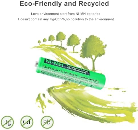 HIECTPRO rechargeable cordless phone batteries displaying the four hundred milliampere hour capacity label