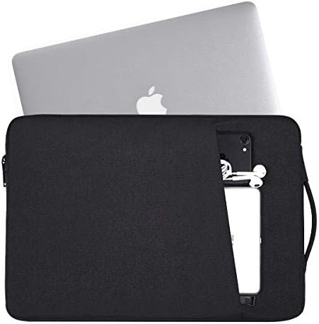 CaseBuy seventeen point three inch laptop sleeve side view detailing the slim profile and smooth glider zippers