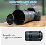 Side profile of JJC ET-63 reversible lens hood shade