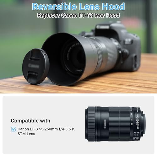 Side profile of JJC ET-63 reversible lens hood shade