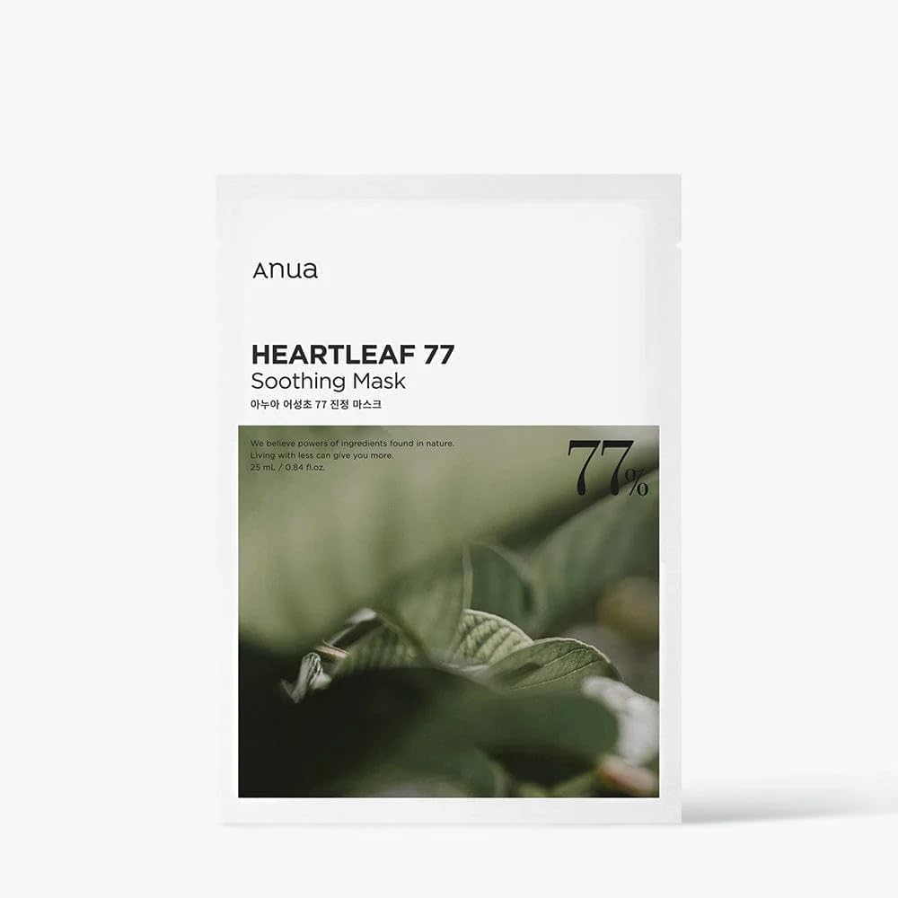 Anua Heartleaf 77 Soothing Sheet Mask front packaging 10 count pack