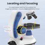 Microscope kit accessories including prepared slides and case