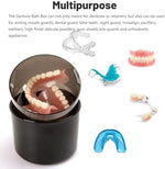 Denture Case, Leak Proof Denture Bath Cup, Full & Partial Denture Clean Holder Box with Strainer, Denture Brush, Denture Soaking Container Cups for Dentures, Retainers, Mouth Guard Storage Case -Black - Image 3