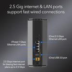 Authentic USA imported Netgear Nighthawk RS180 router packaging displaying key internet speed and coverage specifications.