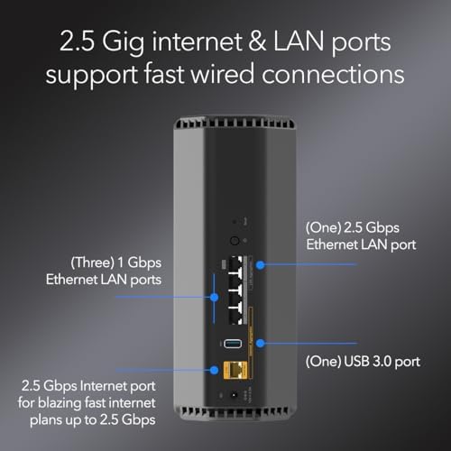 Authentic USA imported Netgear Nighthawk RS180 router packaging displaying key internet speed and coverage specifications.