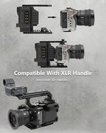 ZTIANFOTO FusionRig power distribution module integrated onto a professional filmmaker camera cage setup.