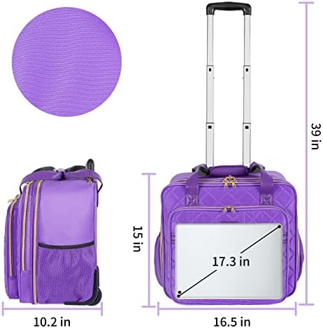 Ytonet water resistant rolling briefcase close up detail highlighting the durable stitching and smooth gliding zipper track