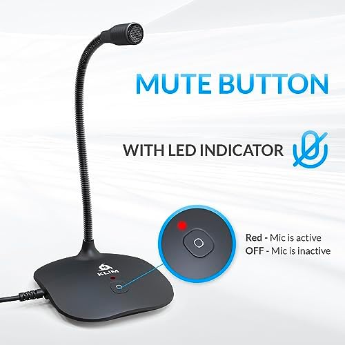 KLIM Talk desktop microphone connected to laptop