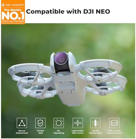 Close up of K&F Concept optical glass drone filters