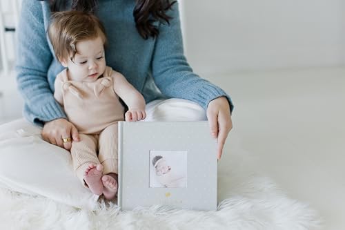 Close up view of the durable acid free pages inside the Pearhead baby photo book.