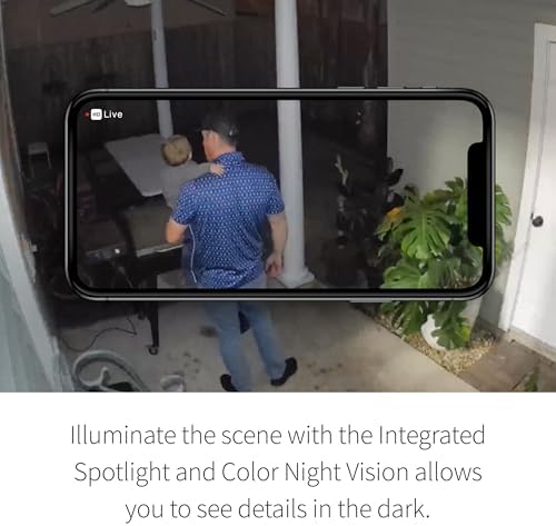 Arlo Essential indoor outdoor camera highlighting the integrated spotlight and compact wire free construction