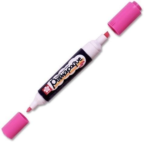 Sakura Permapaque dual point paint marker front view with pink cap