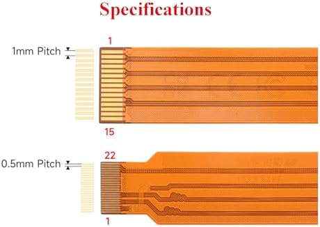 Wonrabai camera ribbon wire for Raspberry Pi 5 demonstrating its 500mm length and flexible flat design.