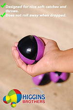 Close up view of the black and white professional style juggling bean bags