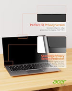 Side angle view showing reduced visibility on Acer privacy screen