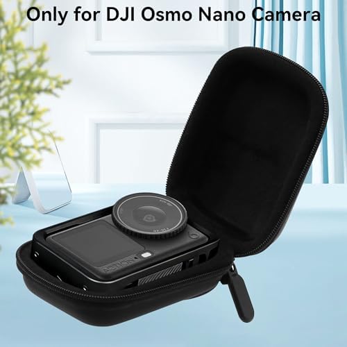 DEBMALE action camera travel storage bag showcasing the dual zipper mechanism wrapped around a tripod attachment.