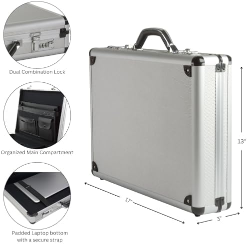Alpine Swiss premium business case side profile showcasing secure dual combination locks