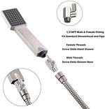 Showerhead Shut Off Valve with Stainless Handle, 304 Stainless Steel Mini Ball Valve(1/2" Female X Male) NPT Thread, Water Flow Control Valve Regulator Chrome, Shower Head Flow Control Valve - Image 4