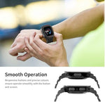 All in one rugged protective watch band displaying charging area compatibility