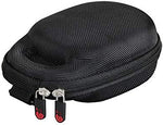 Open clamshell view of Hermitshell protective speaker bag showing internal mesh pocket