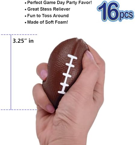 Anapoliz three point two five inch mini footballs side view showing durable foam material construction