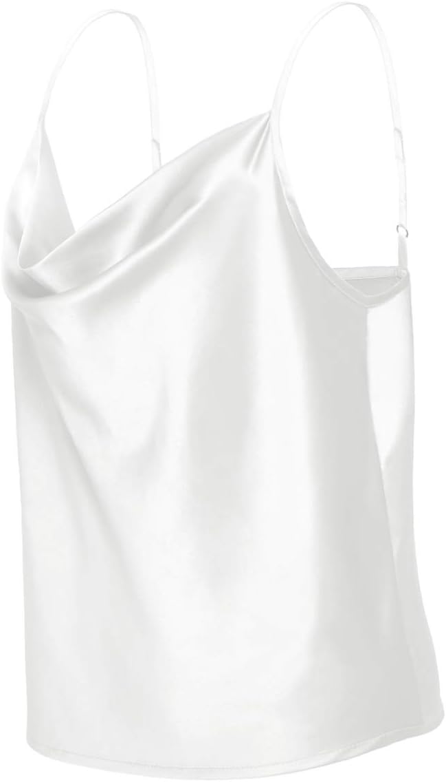 Toutouai silky basic tank shirt strap detail