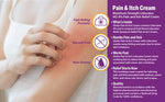Steroid-free non-greasy topical analgesic cream by Globe for rapid skin irritation relief.