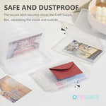 Omnisafe acid-free plastic container holding 4x6 inch photographs