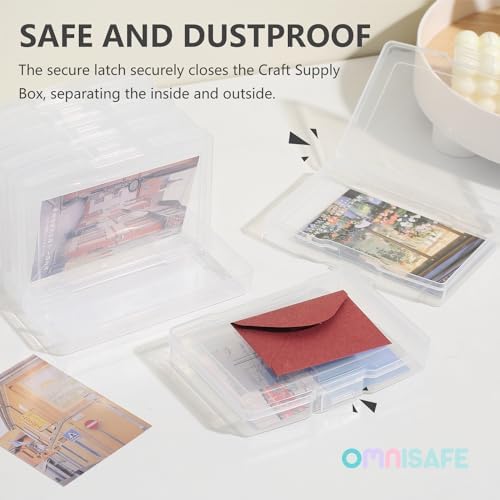 Omnisafe acid-free plastic container holding 4x6 inch photographs