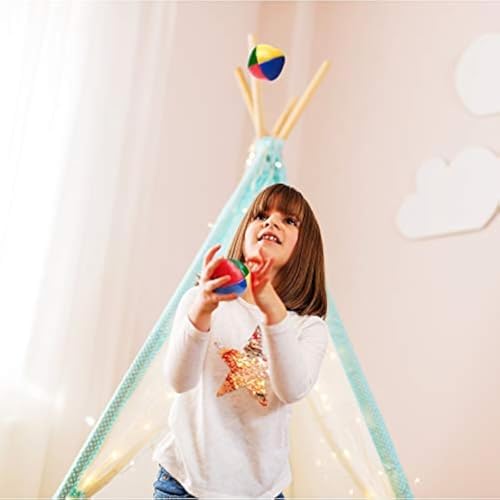 Six pack of Patelai colorful beginner juggling bean bags arranged neatly on a clean background
