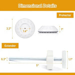 White rubberized safety gate wall protectors preventing household wall damage.