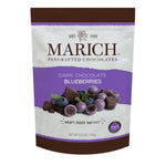 Marich Pancrafted Chocolates Dark Chocolate Blueberries, Premium Gourmet Snack, 3.5 Ounce Pouch