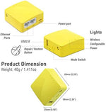 GL.iNet pocket wireless VPN WiFi router side view highlighting the dual Ethernet ports and USB connectivity.