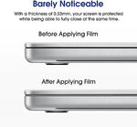 Close-up of amFilm MacBook Air screen protector edge fit