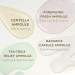 Complete packaging of the premium imported SKIN1004 soothing face serum set on display