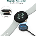 Two pack replacement charging dock stand for Google Pixel Watch 3 in sleek black finish.