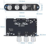 Close-up view of the screw terminals and master control knob interface on the mono amplifier board.