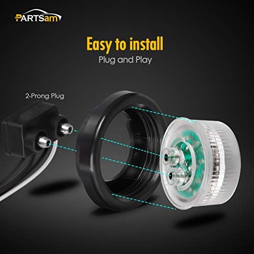 Two prong wire pigtail connector side angle of Partsam 9 diode vehicle clearance light