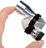 Close up view of the objective lens and focusing mechanism on the authentic Rongon pocket telescope