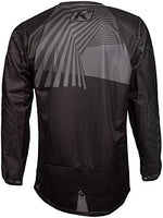 Rear view of the athletic fit KLIM Men's Dakar motorcycle jersey in dimension black