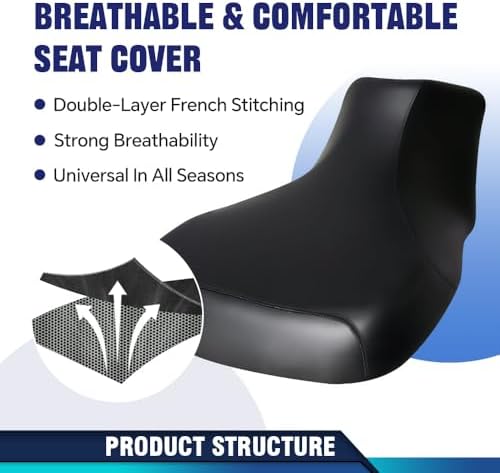 Side profile of PIT66 replacement seat cover on Yamaha Grizzly