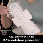 Individually wrapped U by Kotex ultra thin pads showing wings and thickness