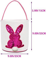 Poptrend reusable holiday bucket showing sequin bunny design details