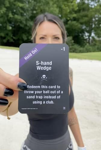 Close up of Bad Cards Fore Good Golfers category cards including Hell Yeah and Sucks 4 U