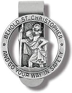 WJ Hirten pewter round travel protection clip close up